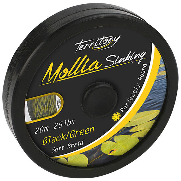 Поводковый материал Mikado MOLLIA HOOKLINK black/green 35 lb (20 м)